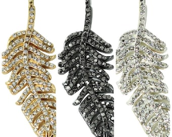 Pave Crystal Feather Charm (1pc)