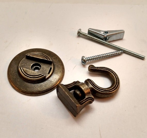 Vintage Brass Swag Hook for Hanging Plant or Chandelier 75lb