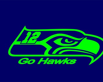 Seahawks Go Hawks Vinyl Window Decal