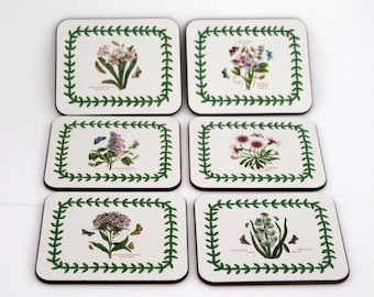 Botanical Coasters, Coasters with Flowers, Portmeirion Coasters by Jason, New Zealand Set of Six