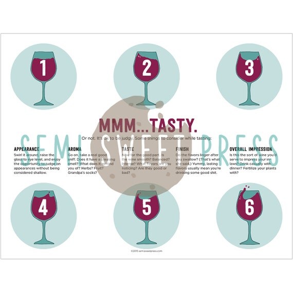 Printable Tasting Mat for Wine Tasting Party