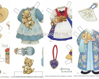 Vintage paper dolls, ebook Pattern, Instant Download, PDF (RM060)