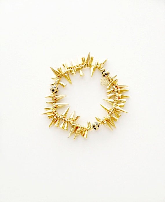 Gold Cluster Spike Stretch Bracelet