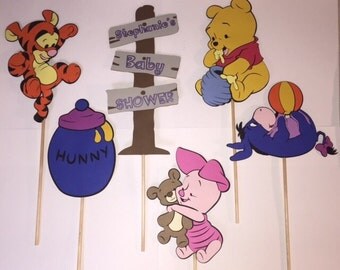 Baby Winnie The Pooh centerpiece cut outs - Baby Winnie the Pooh - Winnie the Pooh baby shower - Winnie the Pooh and friends