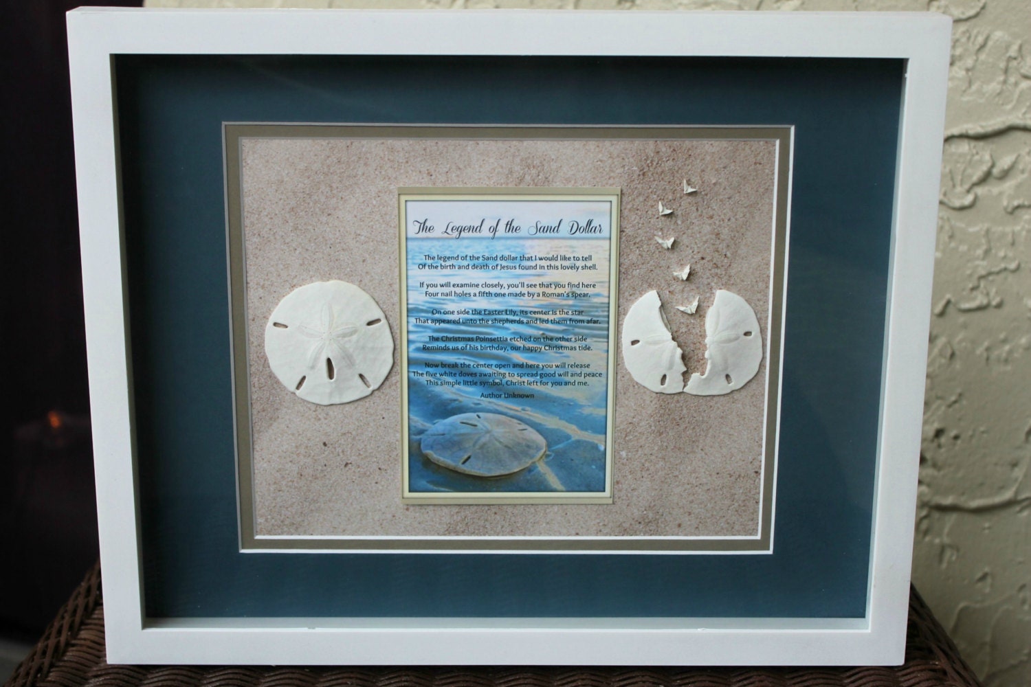 Legend of the Sand Dollar Shadow Box Wall Art 12x15 Beach