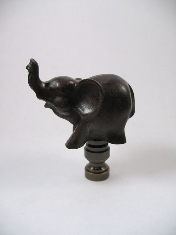 Lamp Finial Darling Little Elephant with Trunk Up for Good