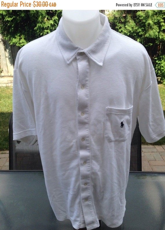 white short sleeve button down polo