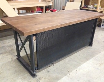 The industrial L shape Carruca Office Desk Large by IronAgeOffice