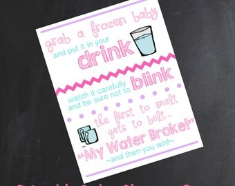 Items similar to Baby Shower Game {Printable} "My Water Broke"- Ice ...