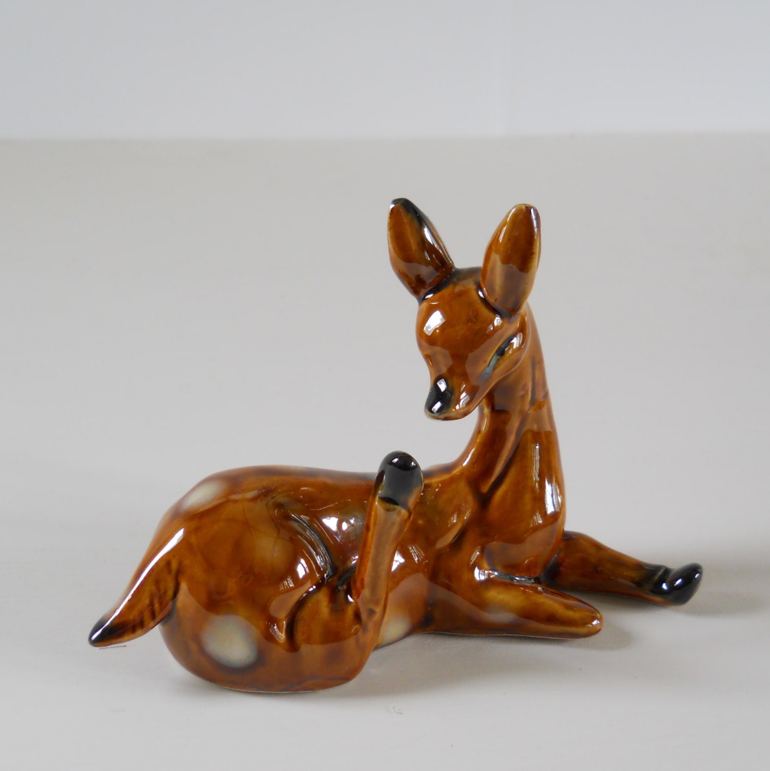 Vintage Ceramic Deer Vintage Fawn Deer Figurine Mid