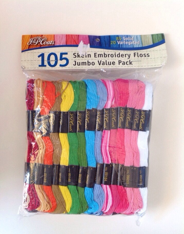 J.P. Coats 105 Pack Embroidery Floss by LetsBraceOurselves on Etsy