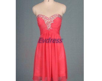 Short red chiffon homecoming dresschic women gowns for by Evdress