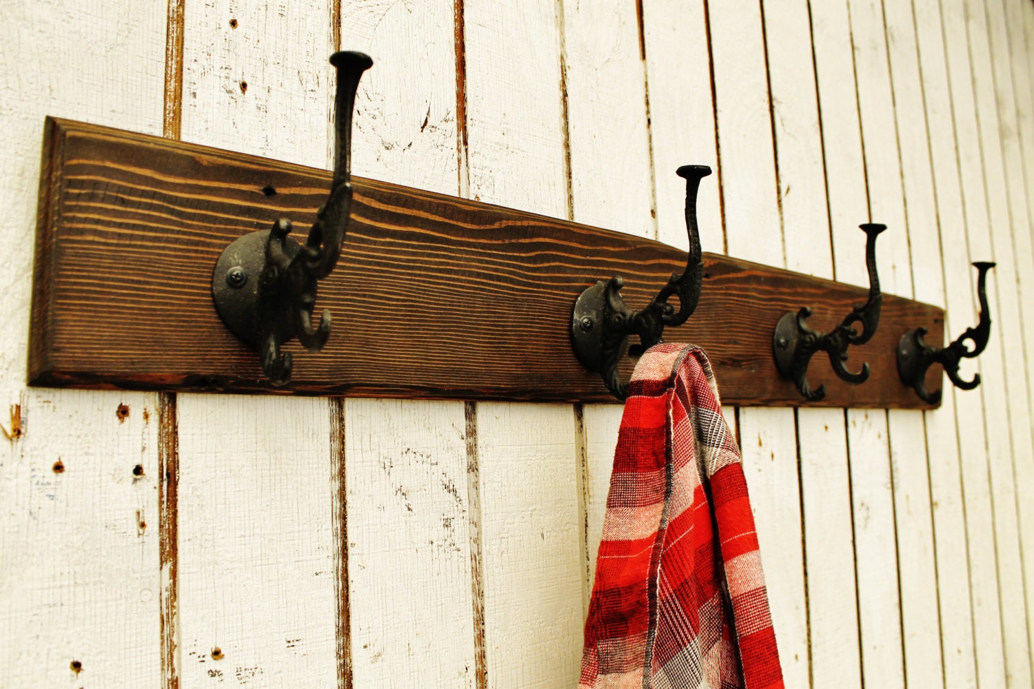 Reclaimed Wood Coat Rack Wall Coat Rack by SilverRidgeWoodworks