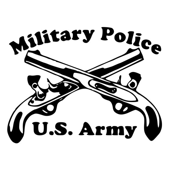 Military Police Cross Pistols DieCut Decal by BeeMountainGraphics
