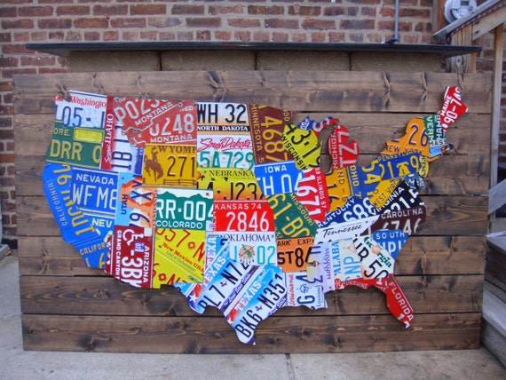 Map United States Art Original Sale ... License Plate Map Art on 3d usa license plate map art all 50 states