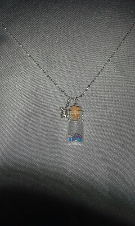 Items similar to Butterfly Vial Necklace on Etsy