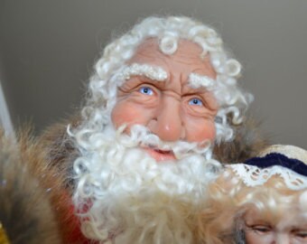 A hand sculpted, hand crafted Old World Santa figure- Treasury List Item