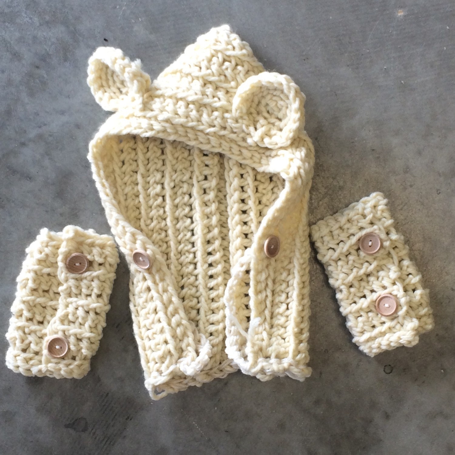 Extra chunky crochet tula accessory set gender neutral