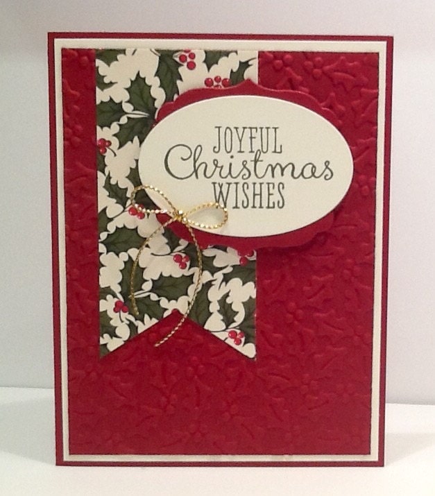 Stampin Up Christmas Card Hand Stamped Holiday Card