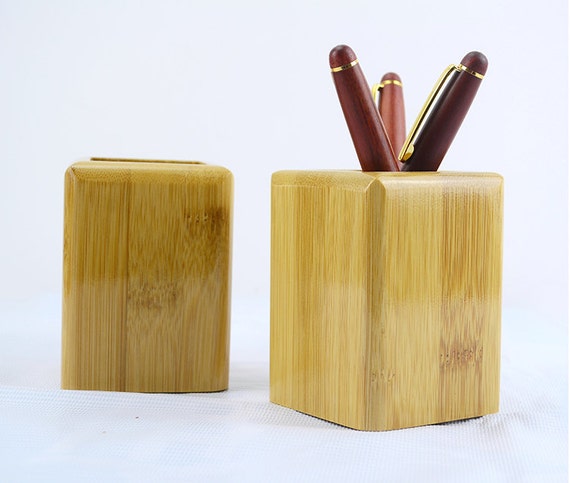 novelty gift natural bamboo pencil holder simple by misslovetat