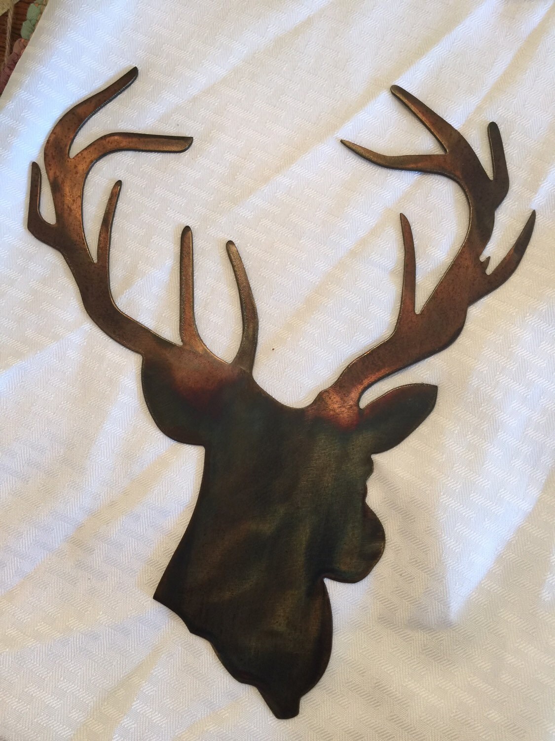 Metal Deer Head Wall Hanging by GrantsCustomMetal on Etsy