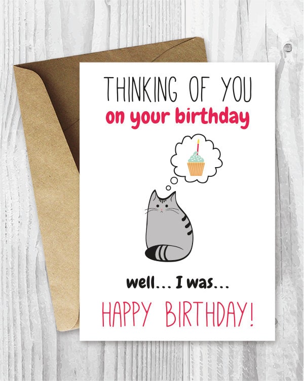 Funny Cat Birthday Cards Happy Birthday Cat Printable Card