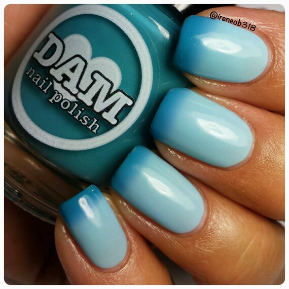 Thermal Nail Polish Teal Polish Blue Polish Indie Nail