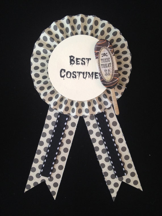 Items similar to Halloween Costume Award Ribbon/ Best Costume Pin Badge