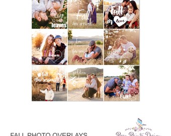 Fall Photo Overlays - Digital Quotes - Autumn Elements - Instant Download - OLY01