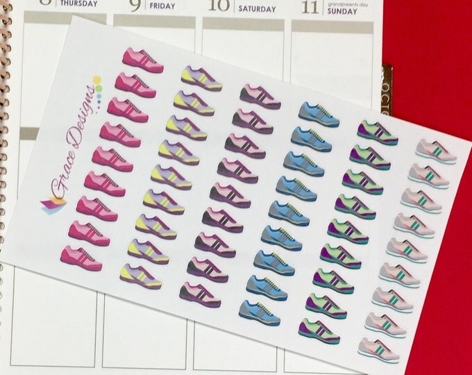 Running Shoe - Stay Fit Planner Stickers - Workout - Exercise Planner Stickers | for Erin Condrem Happy Planner, LimeLife or any planner