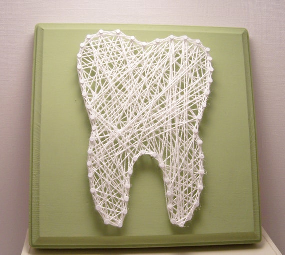 Wisdom tooth string art. Dental art. Tooth. by Stringlandia