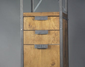 MODULAR Oak WETZEL Library Filing Cabinet: Wooden 52 Drawer