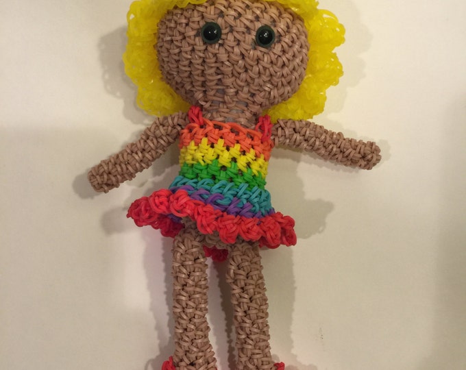Customizable & Dress-able Doll Rubber Band Figure, Rainbow Loom Loomigurumi, Rainbow Loom Doll