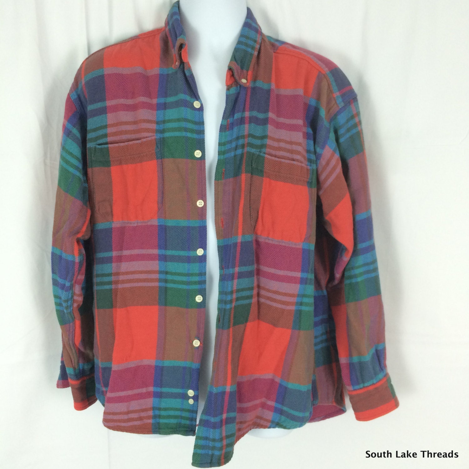 Vintage Gap Red Plaid flannel shirt size large great vintage