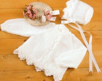 Baby Knitting Pattern - Cardigans and Bonnet - Birth to 6 yrs - DK yarn
