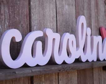 Wooden letters, Wooden baby name, Cursive baby name, Nursery letters, Over the crib name, Nursery decor, Baby name sign, Baby shower gift