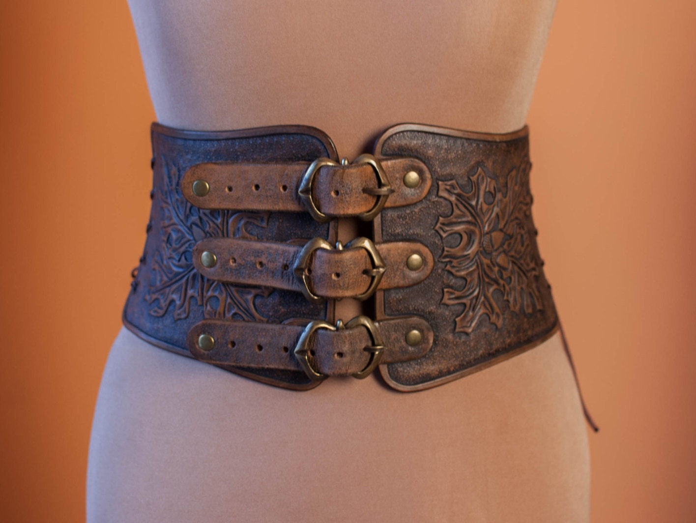Leather Medieval Women Half Underbust Body Corset Belt