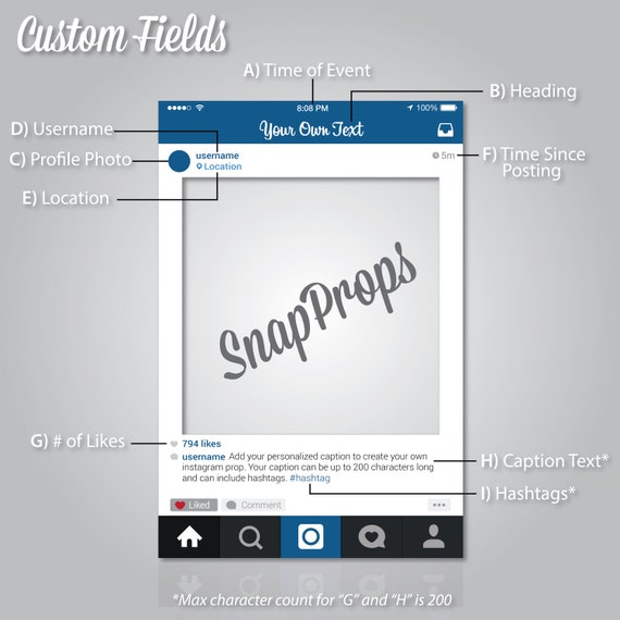 Personalizada estilo Instagram Prop marco DIGITAL por 