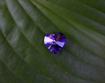 Set 0f (2) - Swarovski 14mm Heliotrope Crystal Heart (#6228) --- by Crystal Cove Gifts