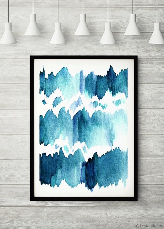 Water Mirror watercolor painting abstract by LesiaBinkinArt