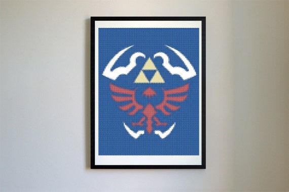 Legend of Zelda 3 Shield Halftone Dots Matte Prints