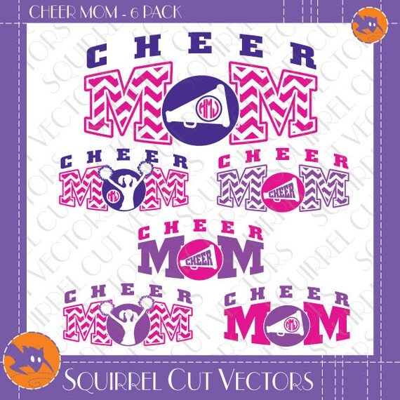 Download Cheer Mom Monogram Frames and Art SVG DXF EPS Cutting files