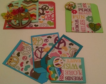 Peace Symbol Rainbow Scrapbook Embellishments ~ 5 Piece Embellishment Set