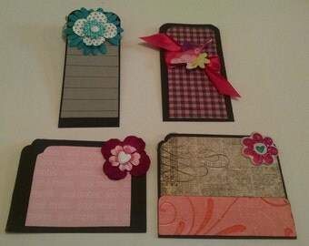Double Sided Flower Scrapbook and Card Embellishments ~ 4 Piece Embellishment Set