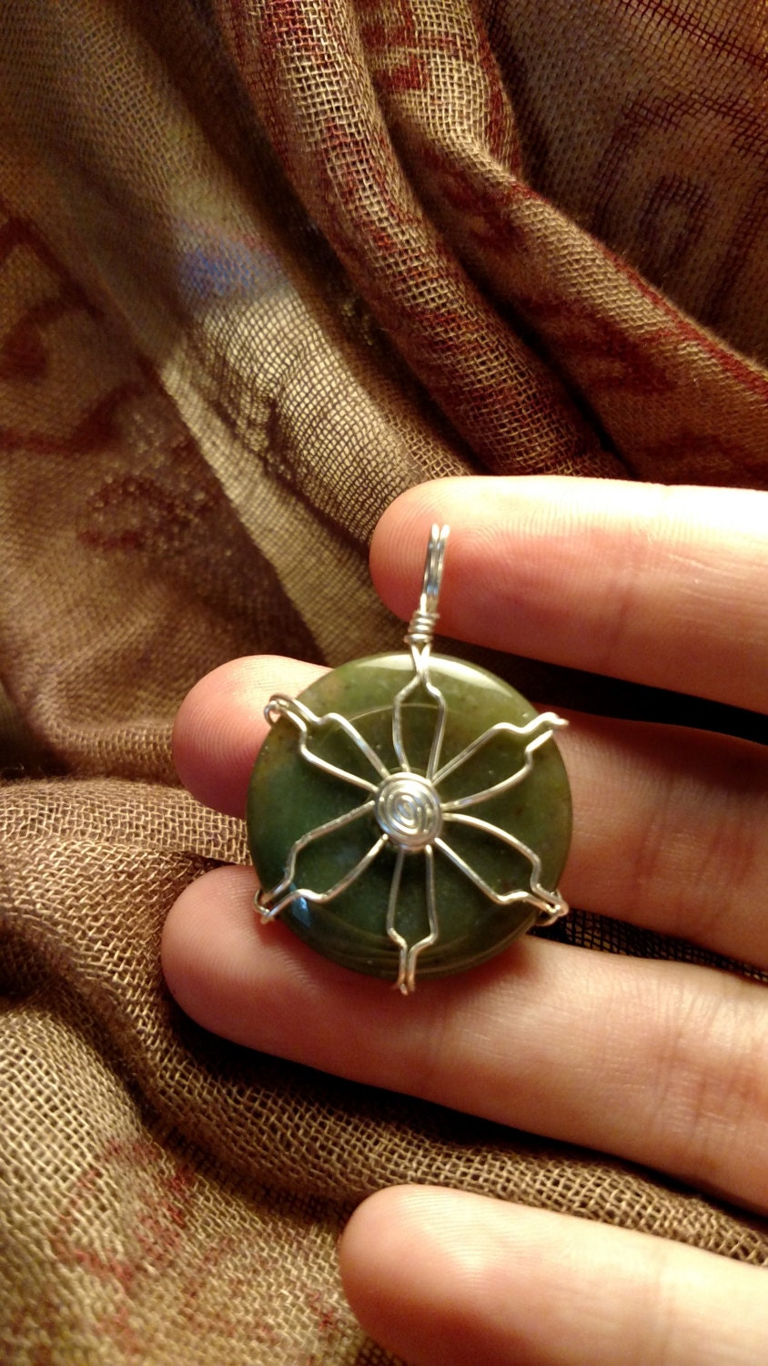 Green Aventurine Flower Pendant