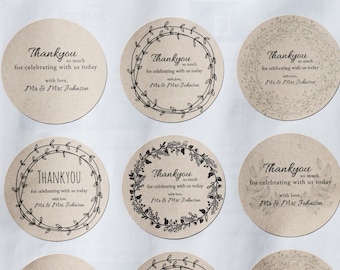 Wedding Stickers - Customised Labels for Wedding Favours