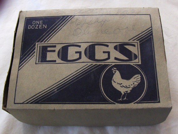 Square Egg Carton Original Vintage Farm Egg Dozen 3X4 F Retro