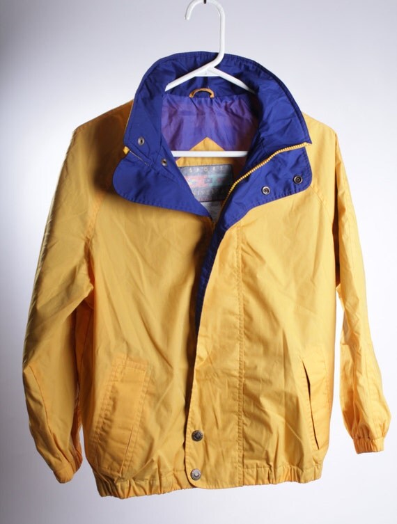 Vintage Yellow and Blue Windbreaker Jacket Sport Universal by