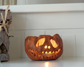 Spooky Jack o lantern, Halloween pumpkin decoration, Spooky candle holder, Halloween lantern