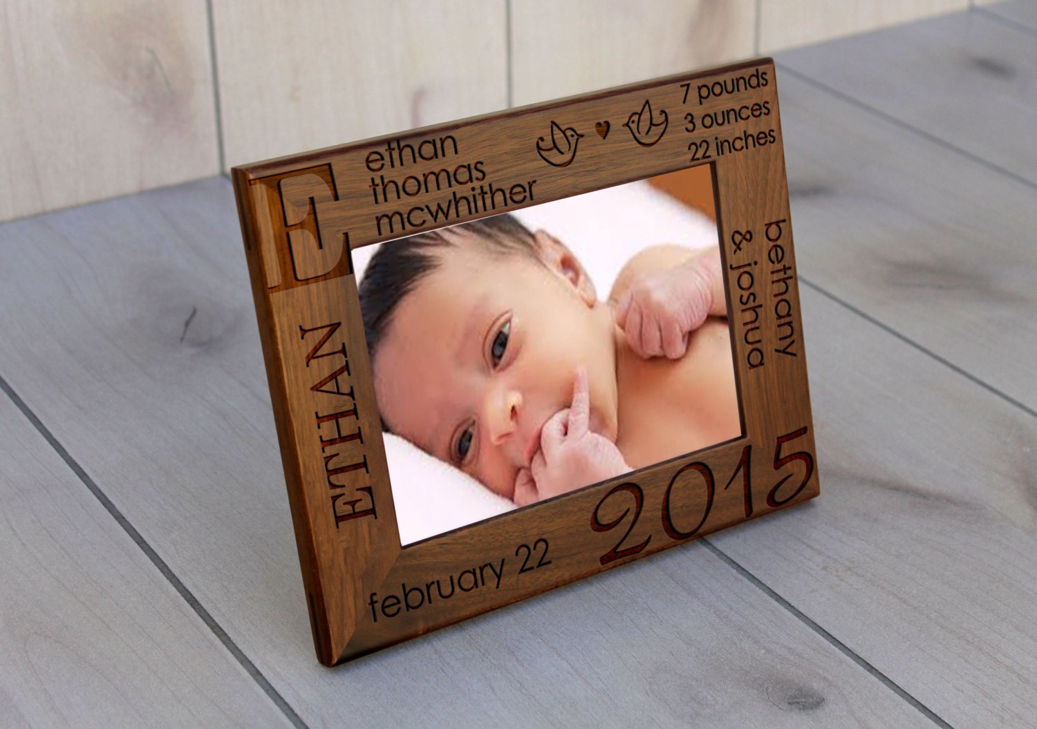  Baby  Picture  Frame  Walnut Picture  Frame  New Born Picture 